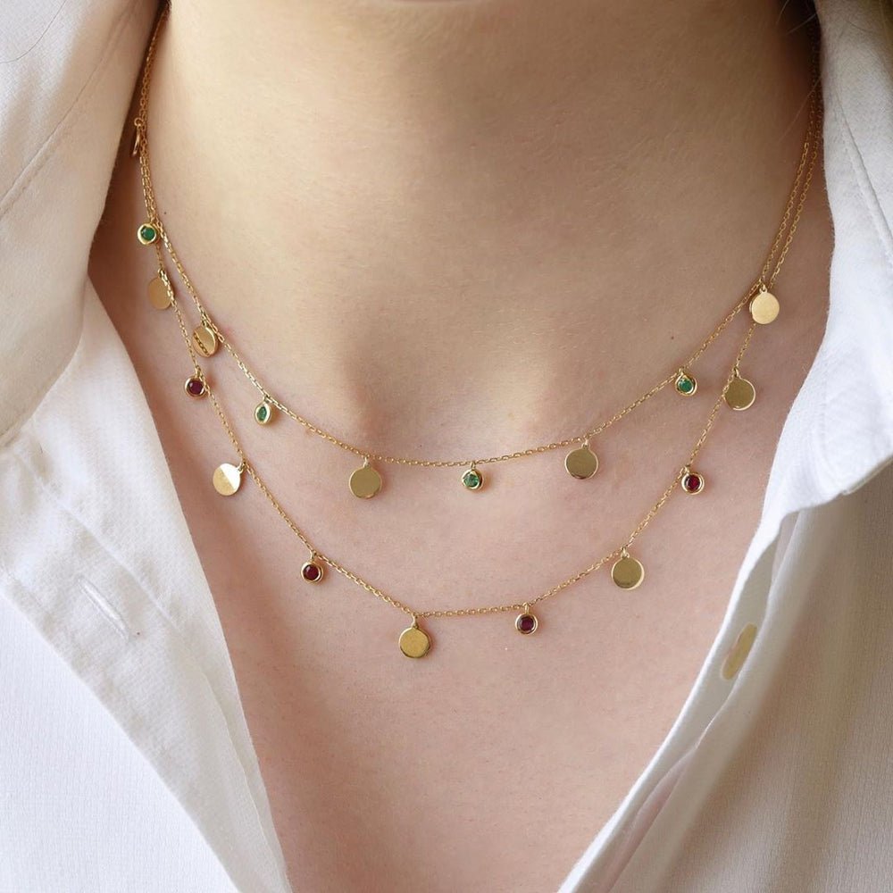 Oria Necklace in Emerald - 18k Gold - Ly