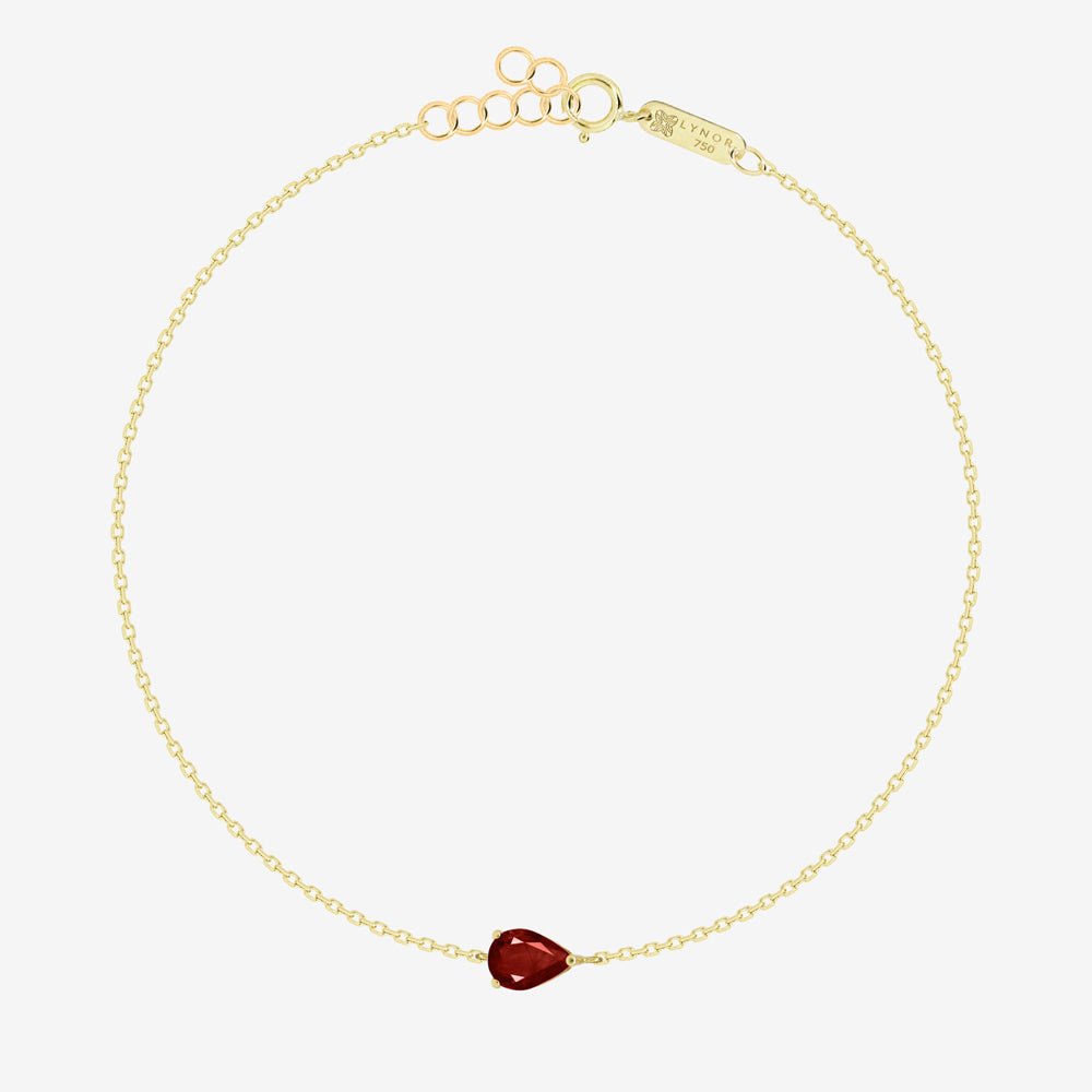 Pear Bracelet in Garnet - 18k Gold - Ly