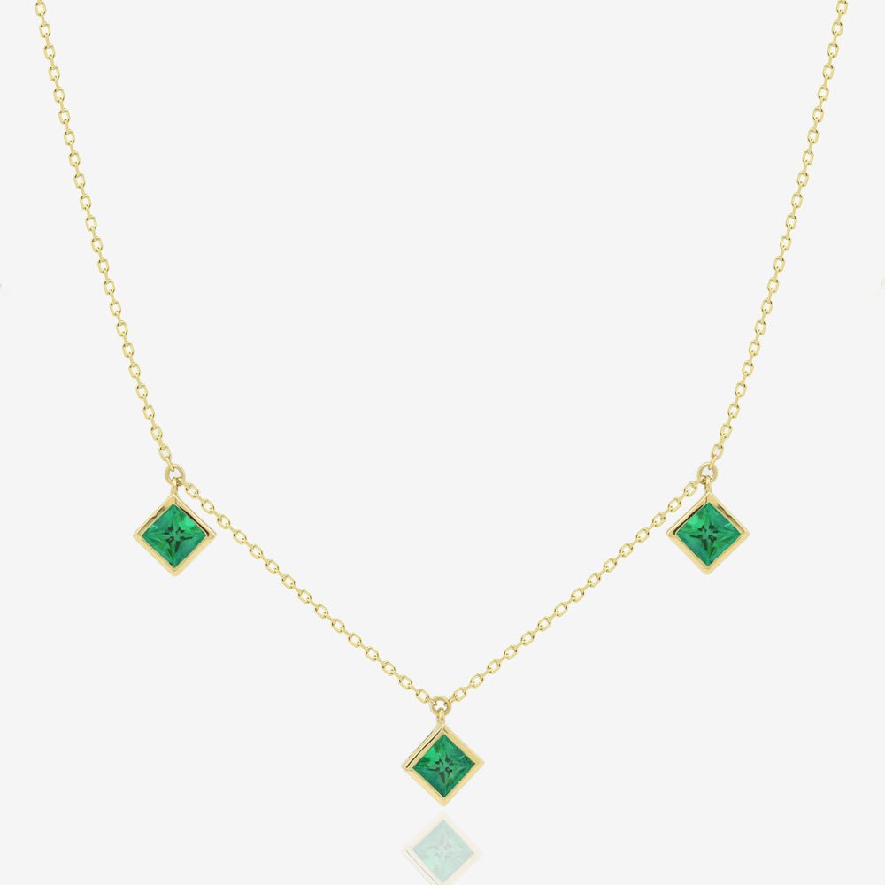 Princess Necklace in Emerald - 18k Gold - Ly