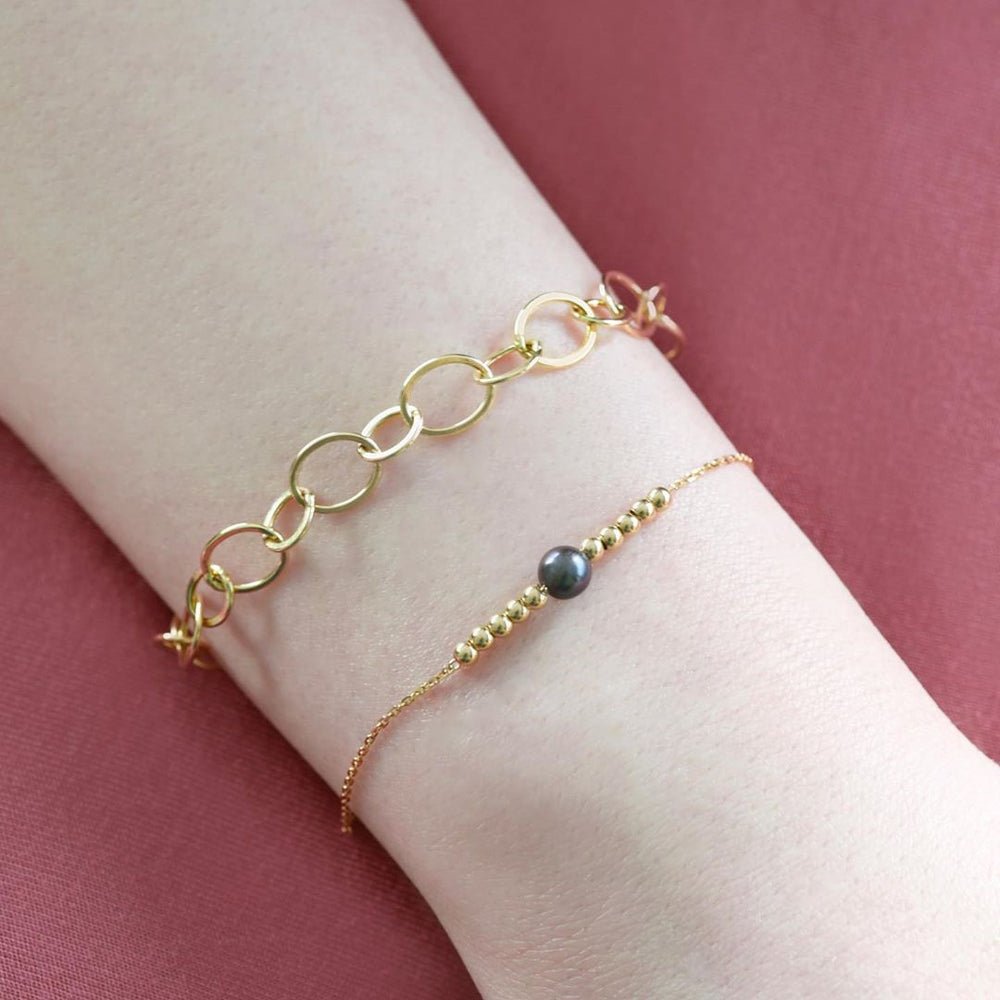 Reina Bracelet in Black Pearl - 18k Gold - Ly