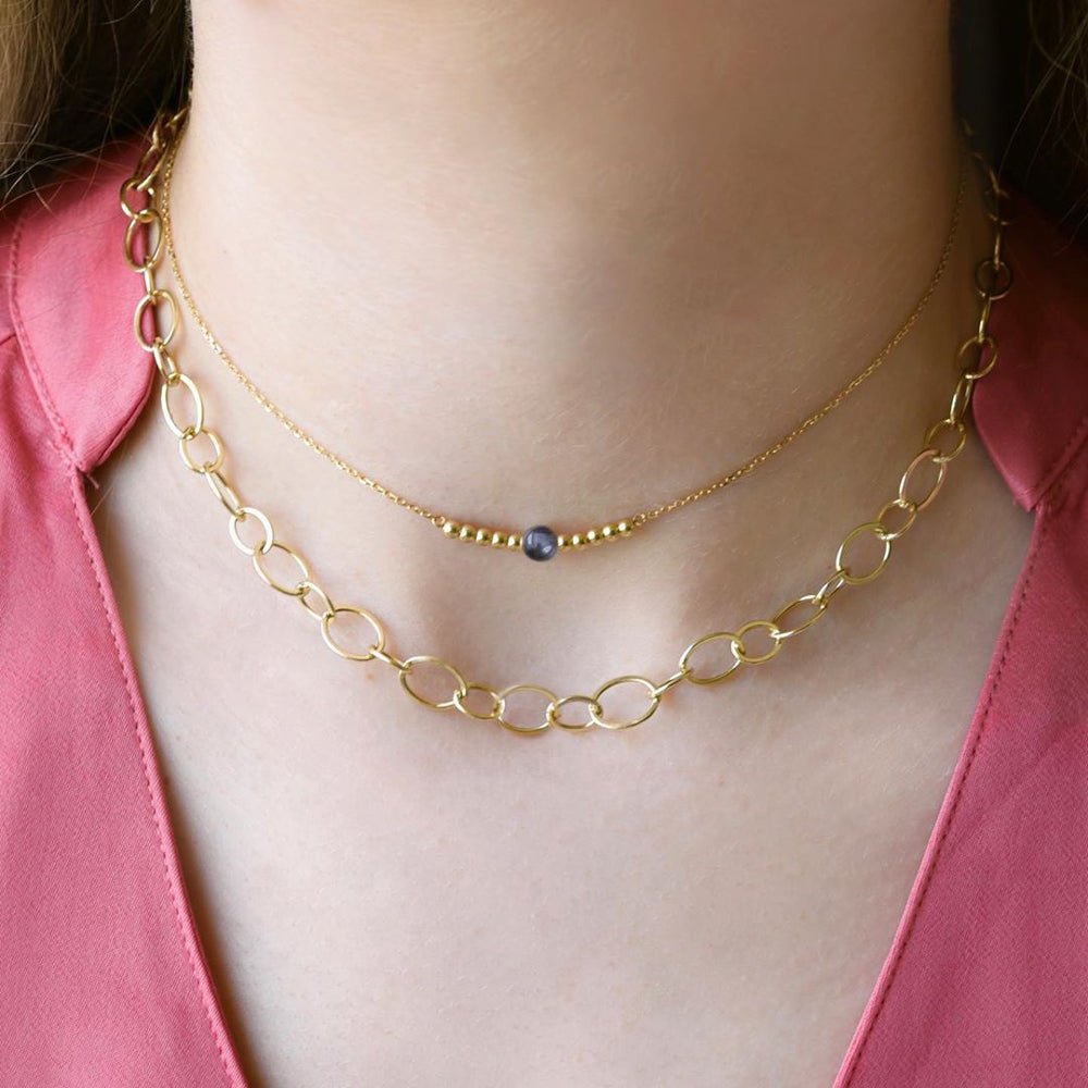 Reina Necklace in Black Pearl - 18k Gold - Ly