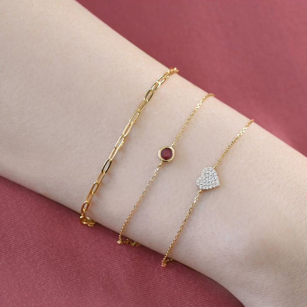 Round Ruby Bracelet - 18k Gold - Ly
