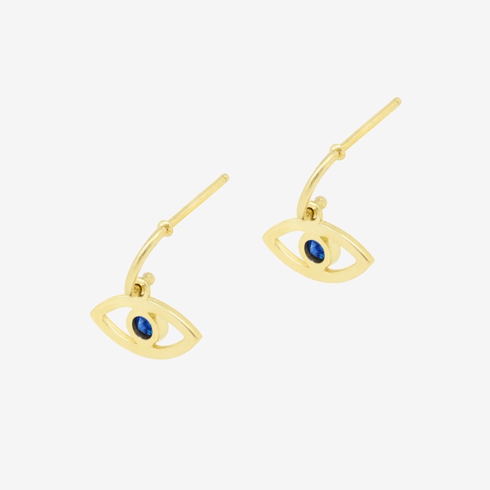 Sapphire Eye Hoops - 18k Gold - Ly