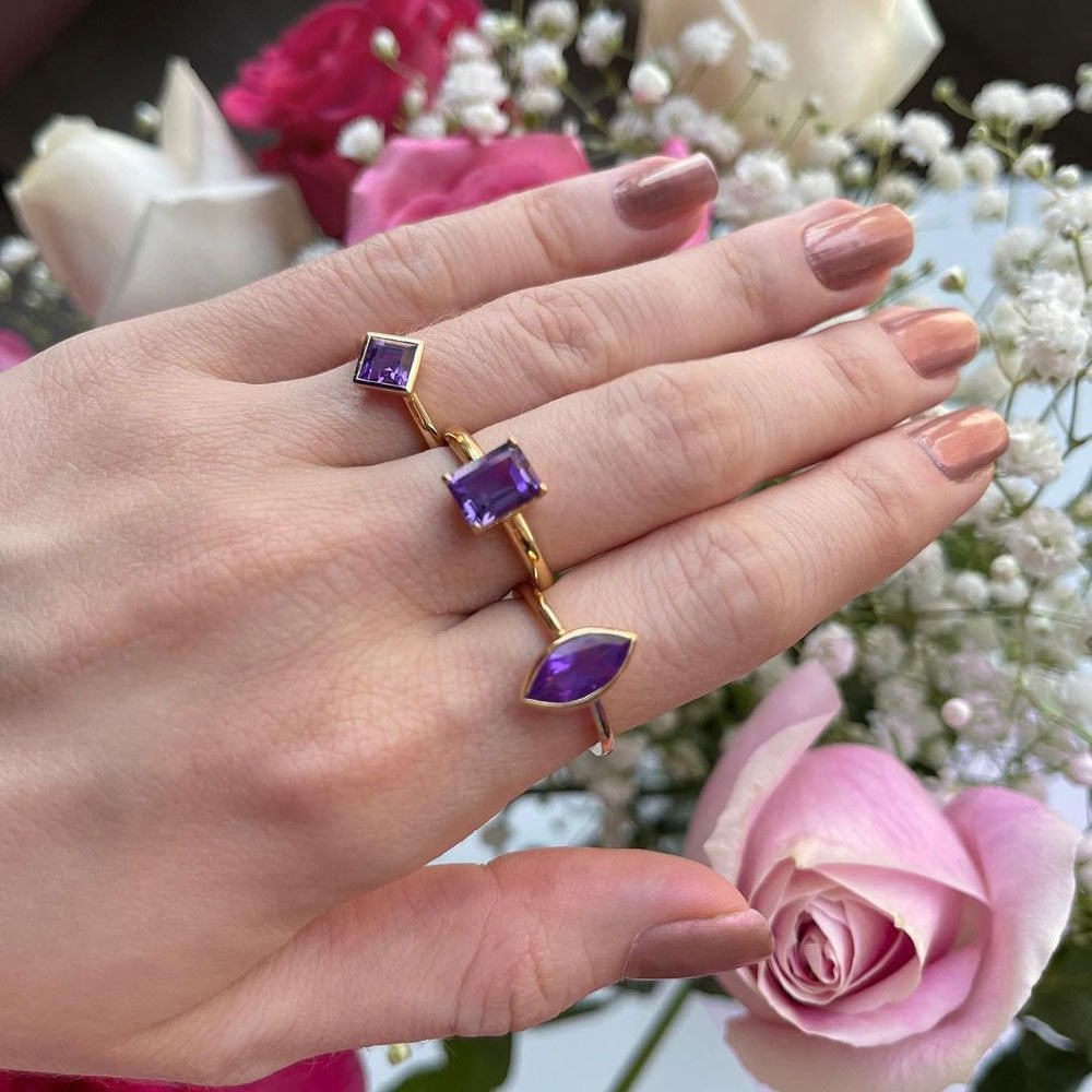 Seta Ring in Amethyst - 18k Gold - Ly