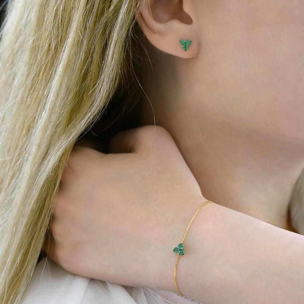 Sira Coin Necklace in Emerald, Amethyst and Sapphire - 18k Gold - Ly