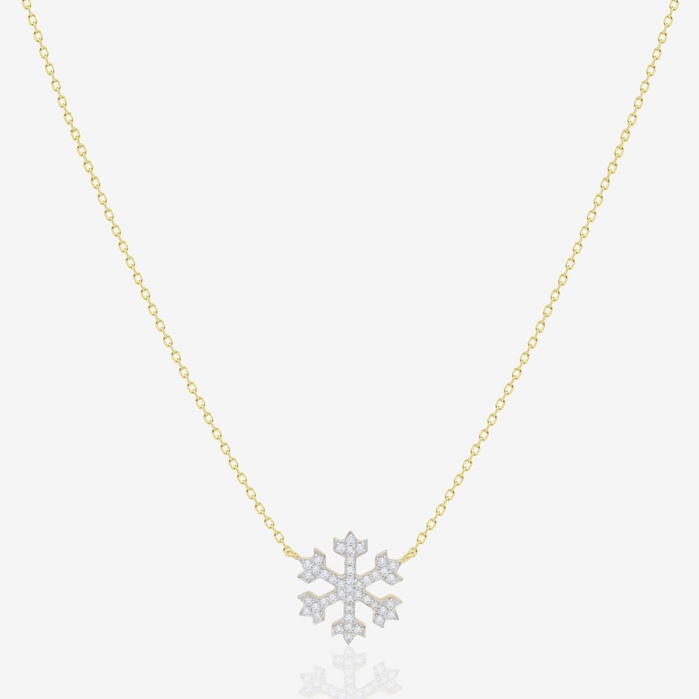 Snowflake Necklace in Diamond - 18k Gold - Ly