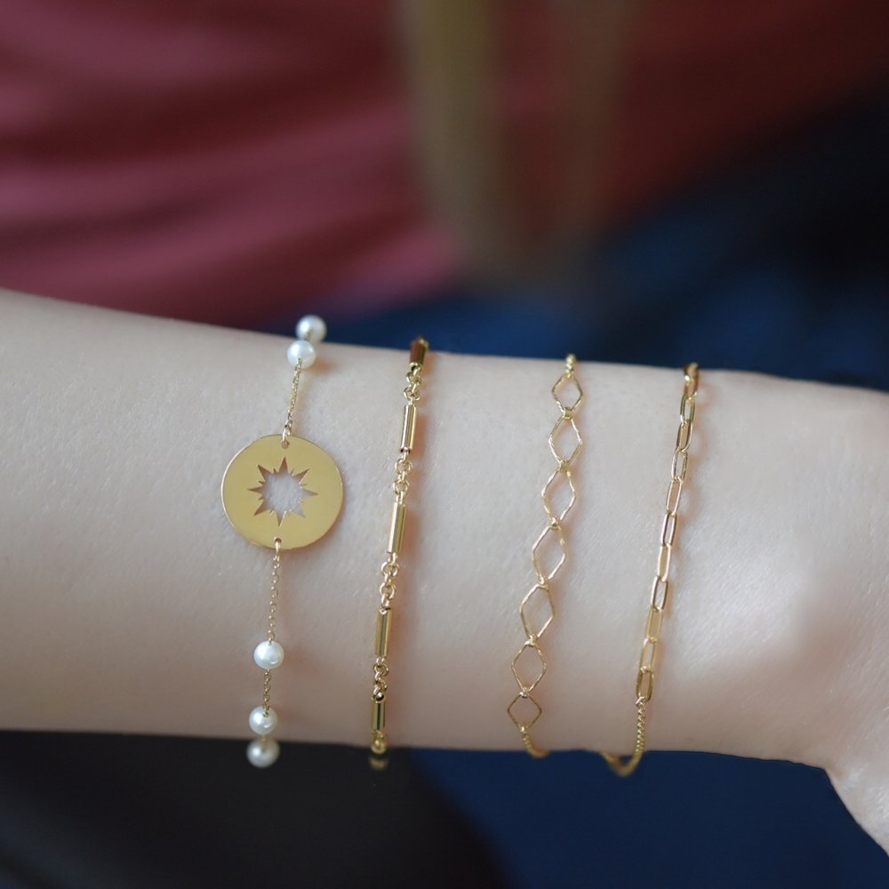 Sunshine Bracelet in Freshwater Pearl - 18k Gold - Ly