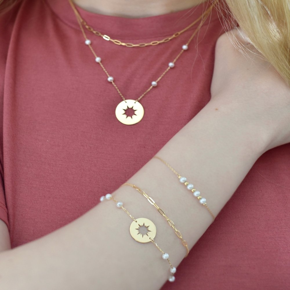 Sunshine Bracelet in Freshwater Pearl - 18k Gold - Ly