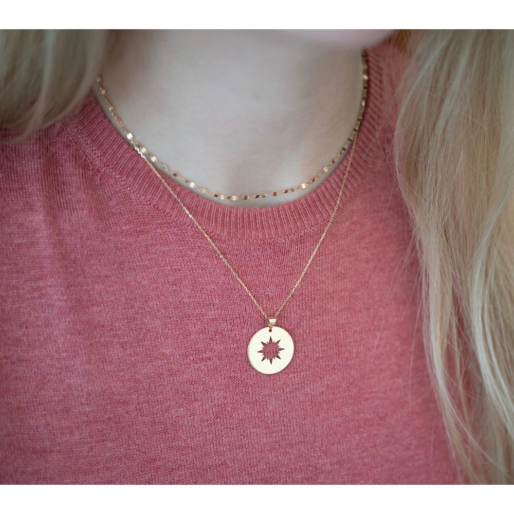 Sunshine Coin Necklace - 18k Gold - Ly
