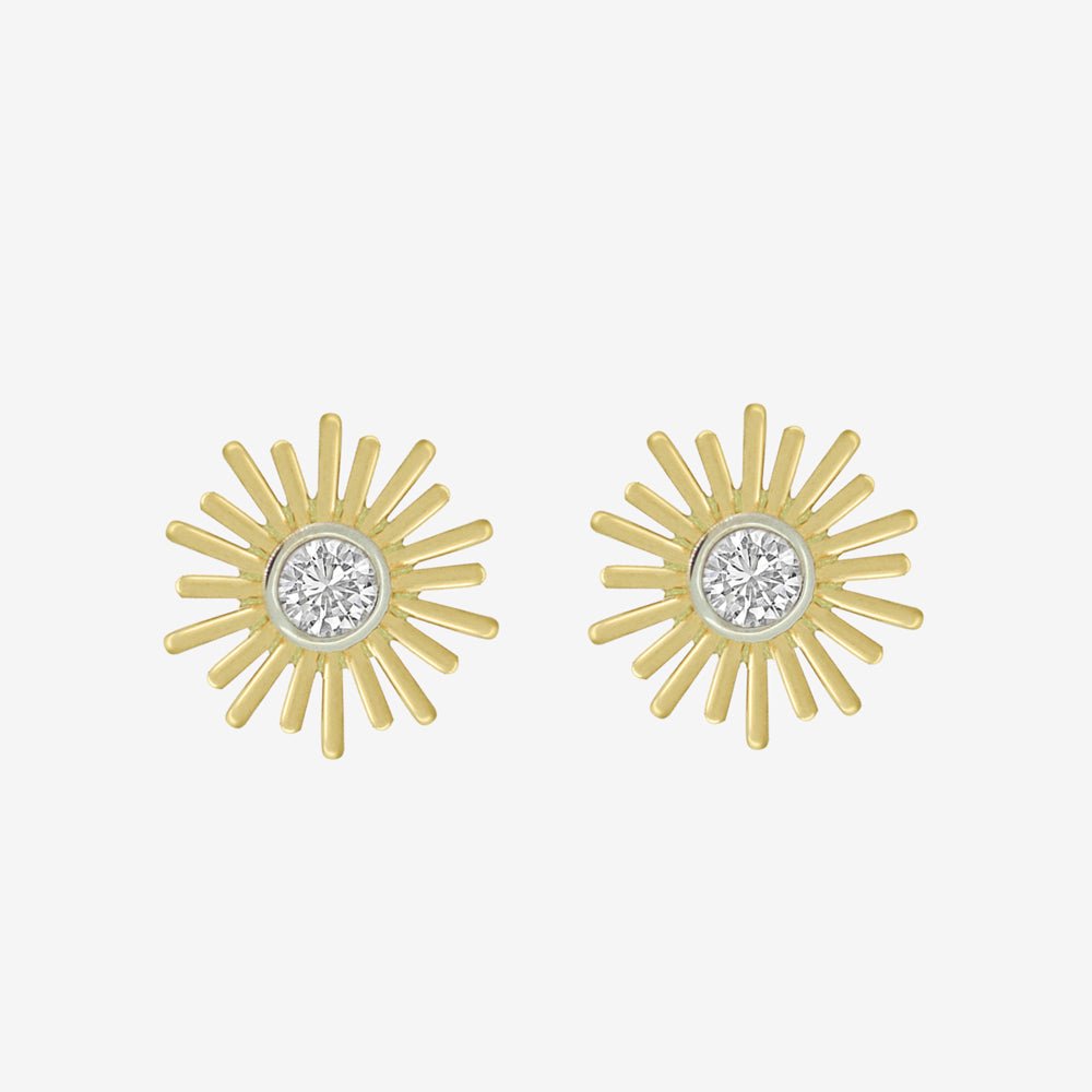 Sunshine Diamond Studs - 18k Gold - Ly