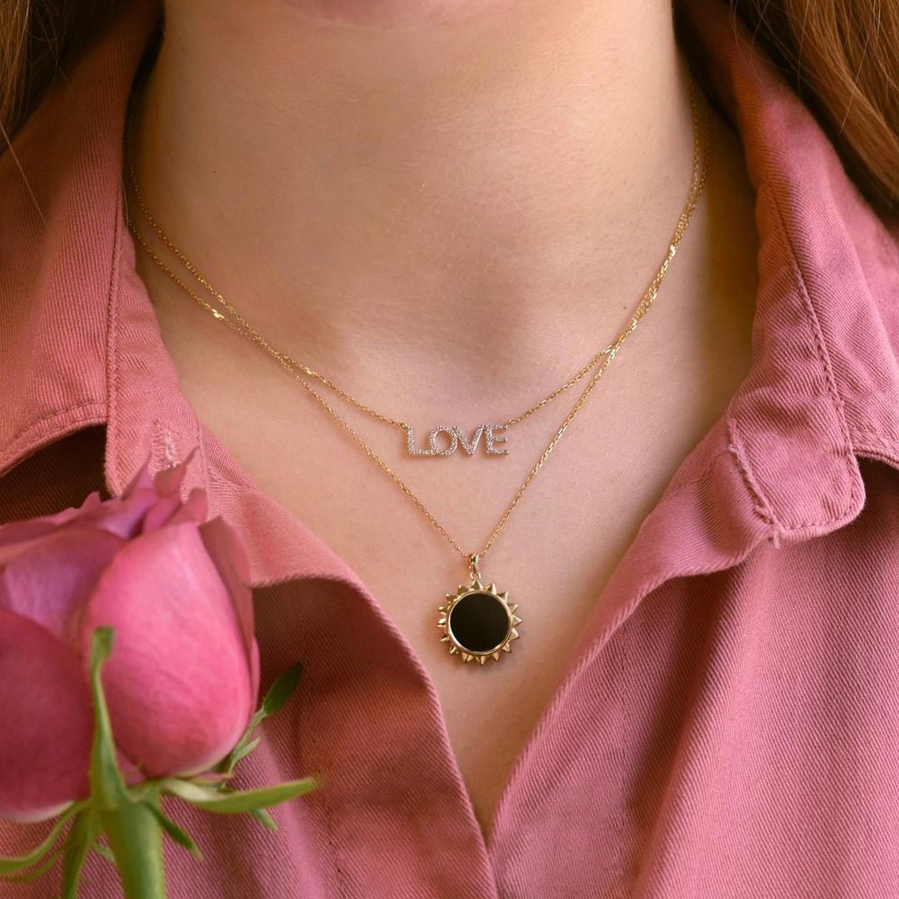 Sunshine Necklace in Black Onyx. - 18k Gold - Ly