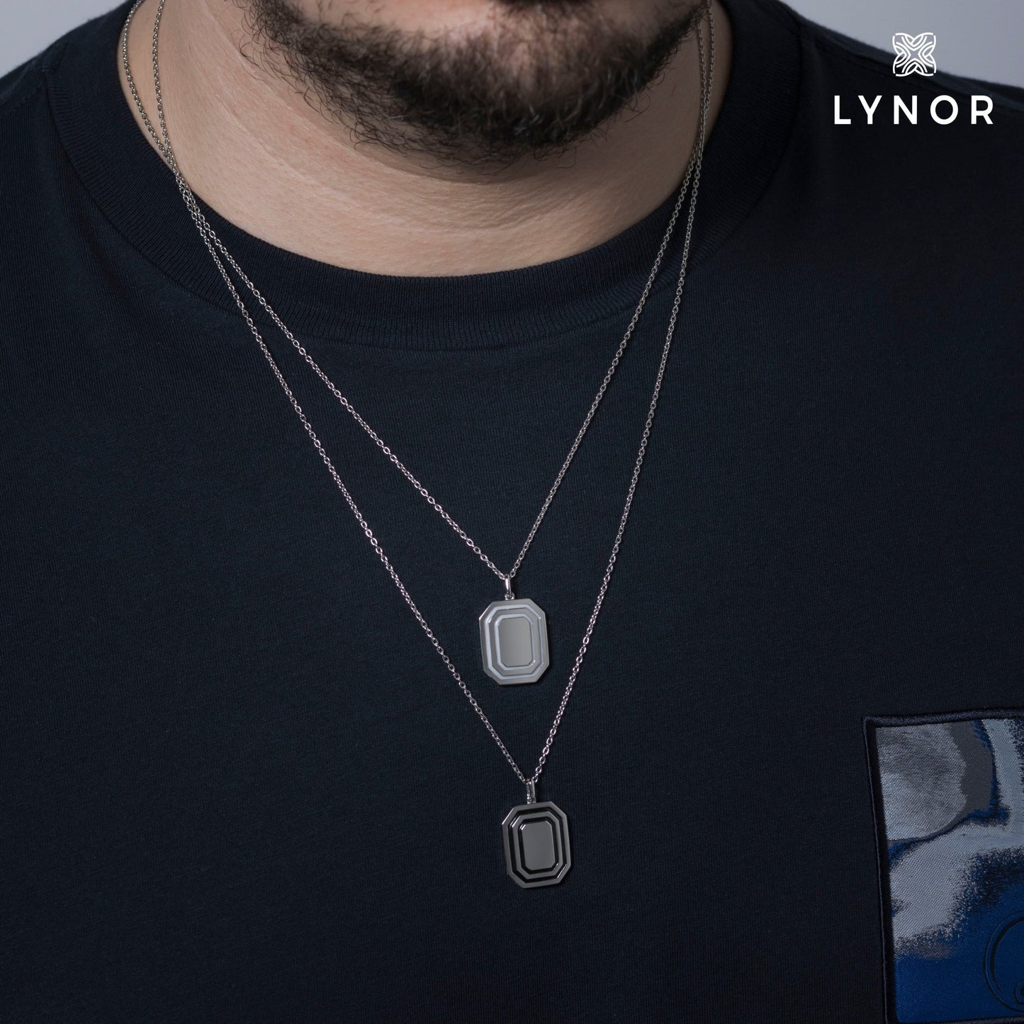 Ted Necklace - Platinum - for Him - 18k Gold - Lynor