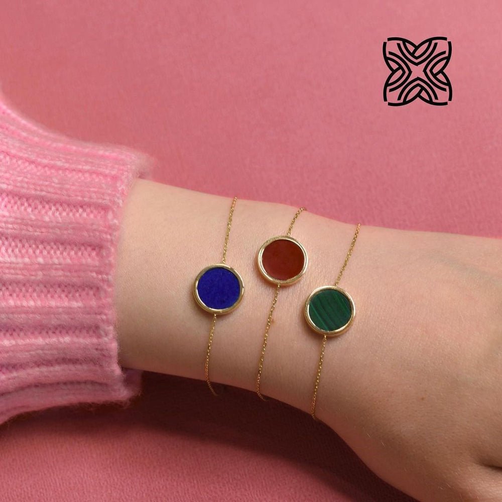 Tigri Bracelet in Green Malachite - 18k Gold - Ly