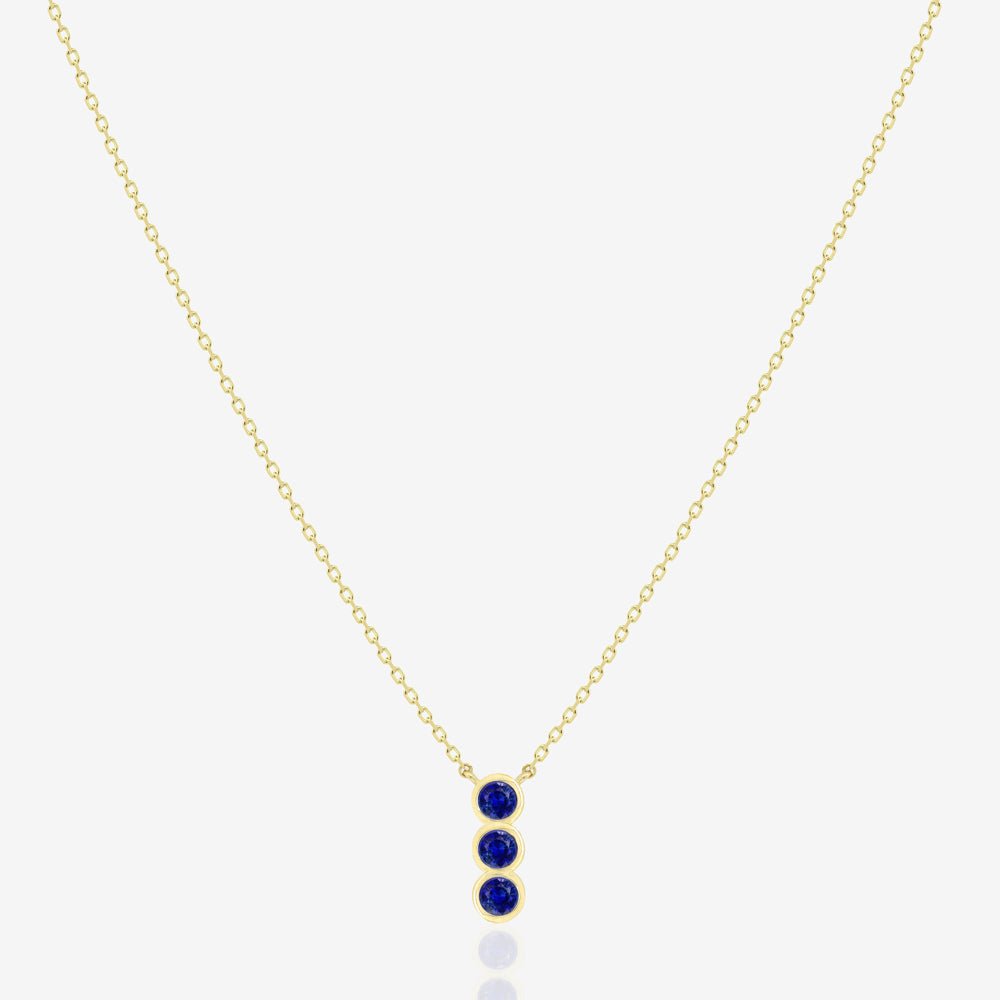 Triple Sapphire Necklace - 18k Gold - Ly
