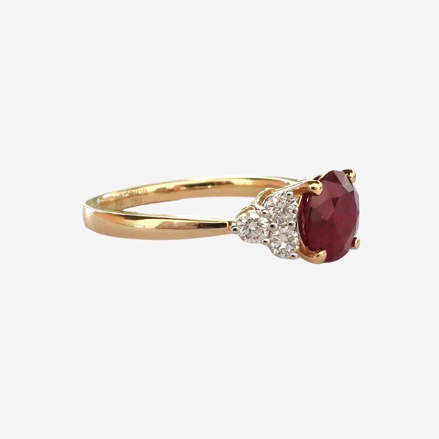 Zelie Ring in Diamond and Ruby - 18k Gold - Lynor