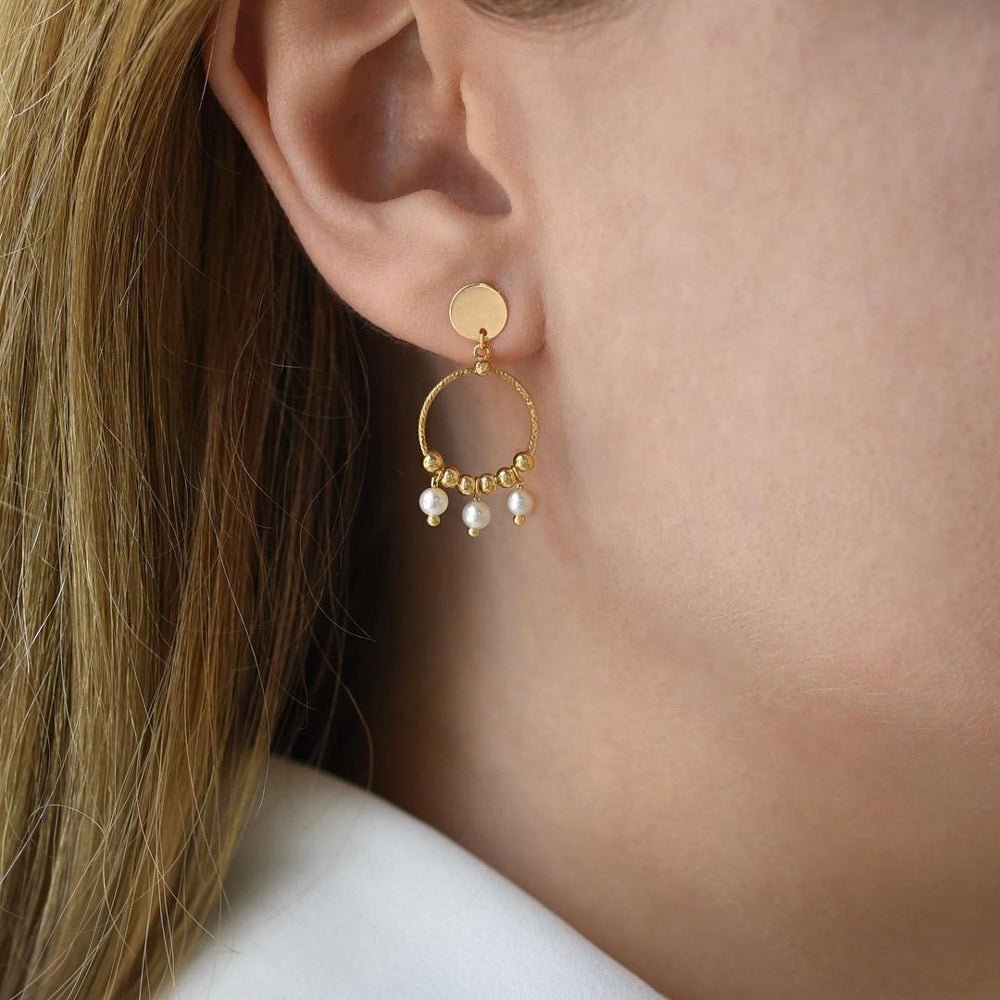 Zoey Earrings in Pearl - 18k Gold - Ly