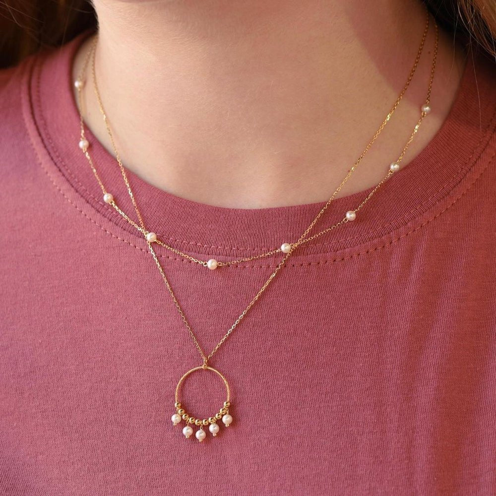 Zoey Necklace in Pearl - 18k Gold - Ly