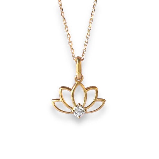 Lotus Necklace in Diamond