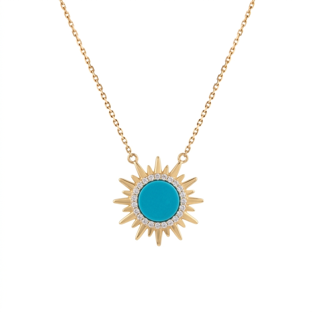 Clara Necklace in Diamond and Turquoise