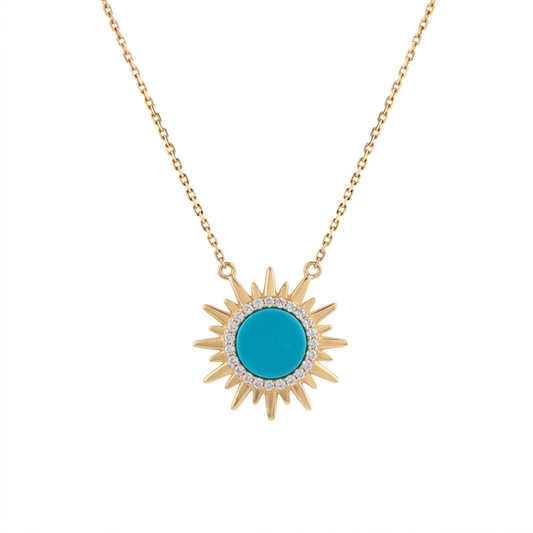 Clara Necklace in Diamond and Turquoise