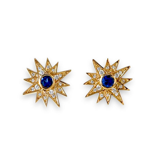 Liora Earrings in Diamond and Sapphire