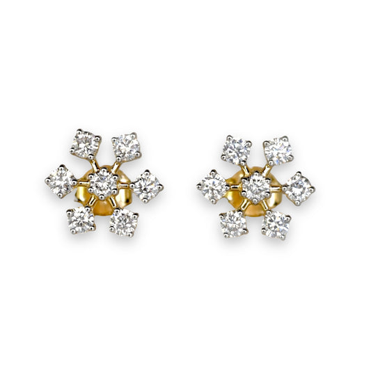 Flower Earrings in Lab-Grown Diamond