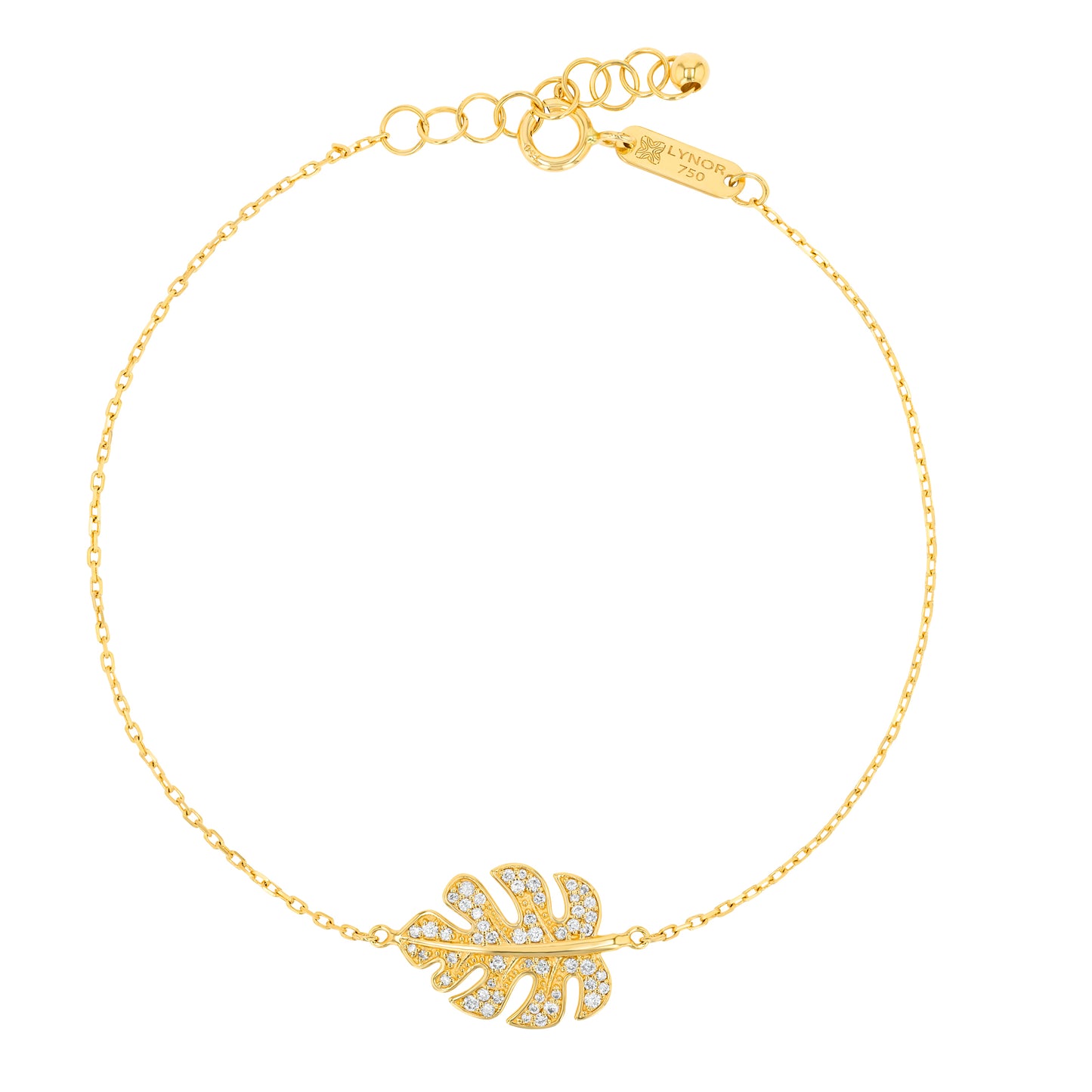 Monstera Bracelet in Diamond