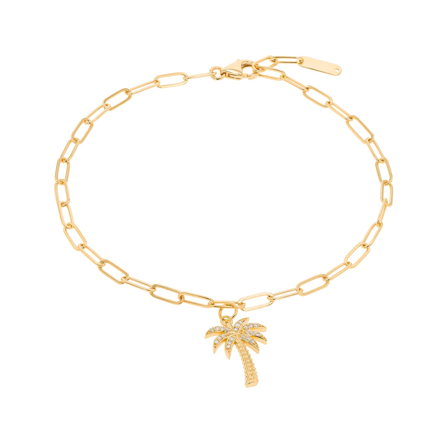 Palm Tree Links Bracelet in Diamond