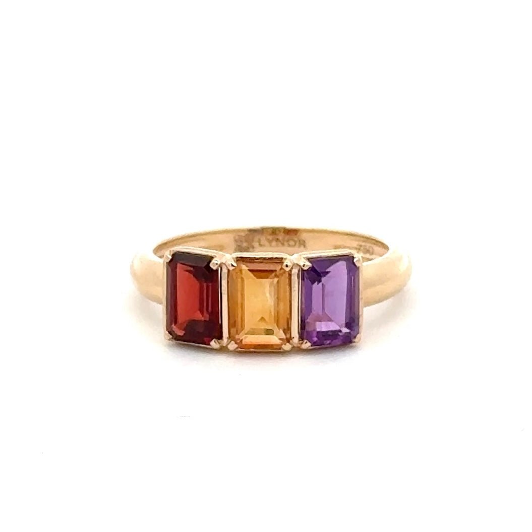 Amy Ring in Amethyst, Citrine and Garnet - 18k Gold - Lynor