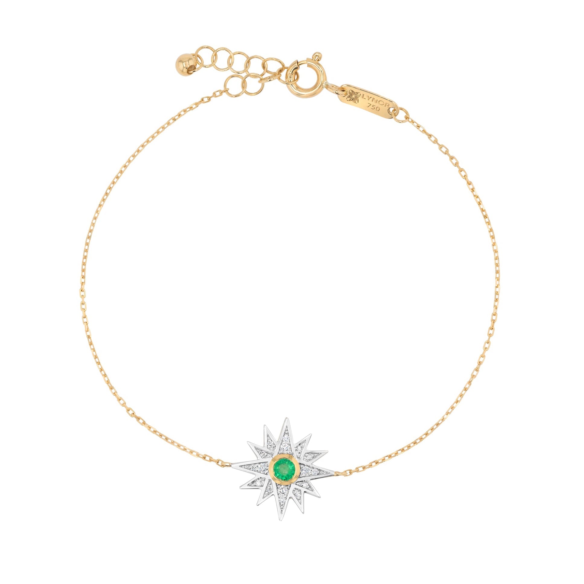 Astra Aura Bracelet in Diamond and Emerald - 18k Gold - Lynor