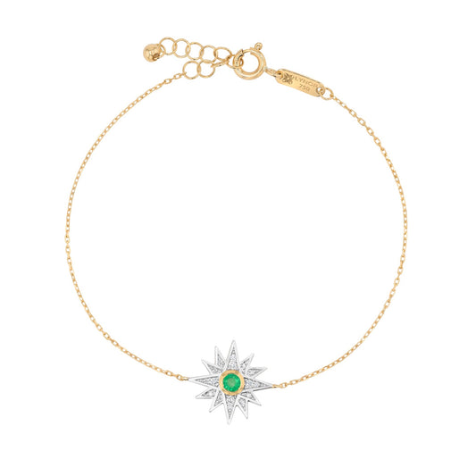 Astra Aura Bracelet in Diamond and Emerald - 18k Gold - Lynor