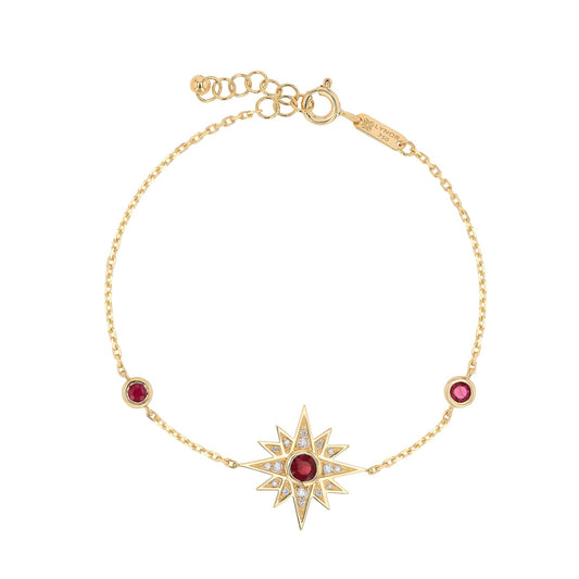 Astra Bracelet in Diamond and Ruby - 18k Gold - Lynor