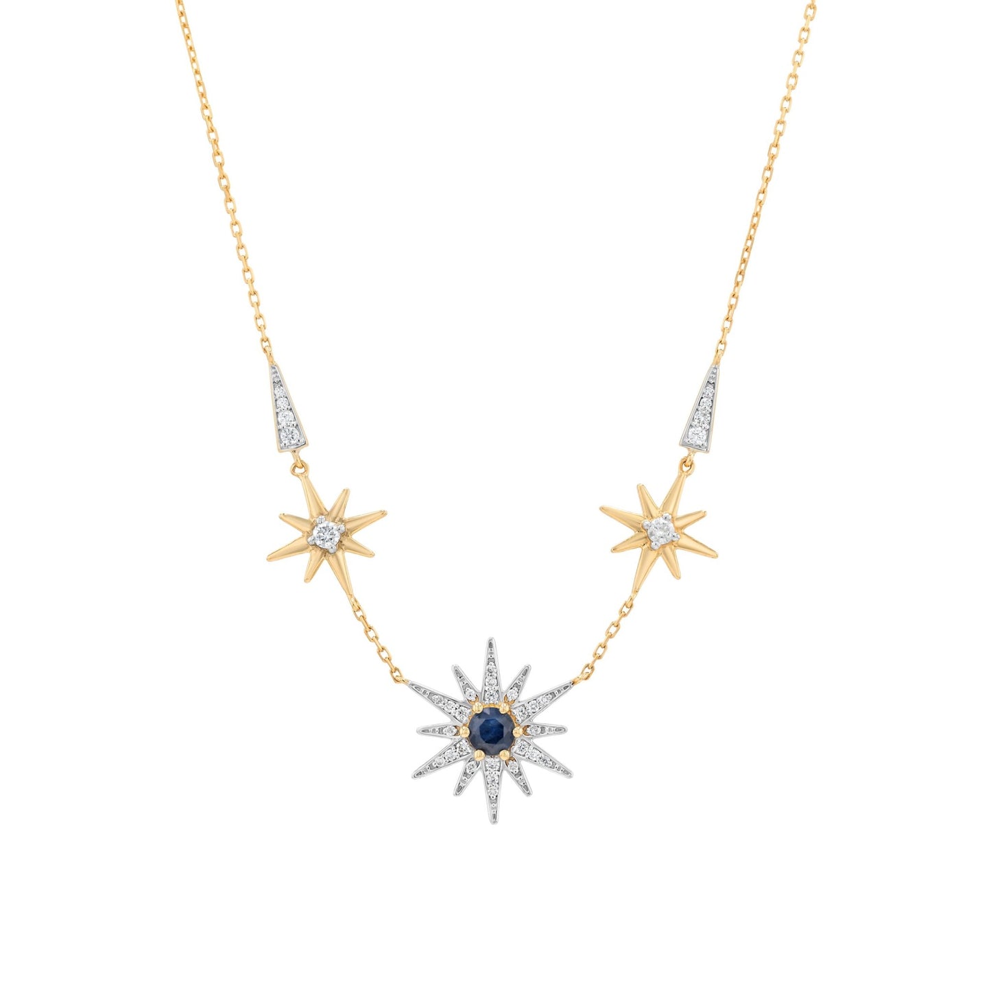 Astra Nova Necklace in Diamond and Sapphire - 18k Gold - Lynor
