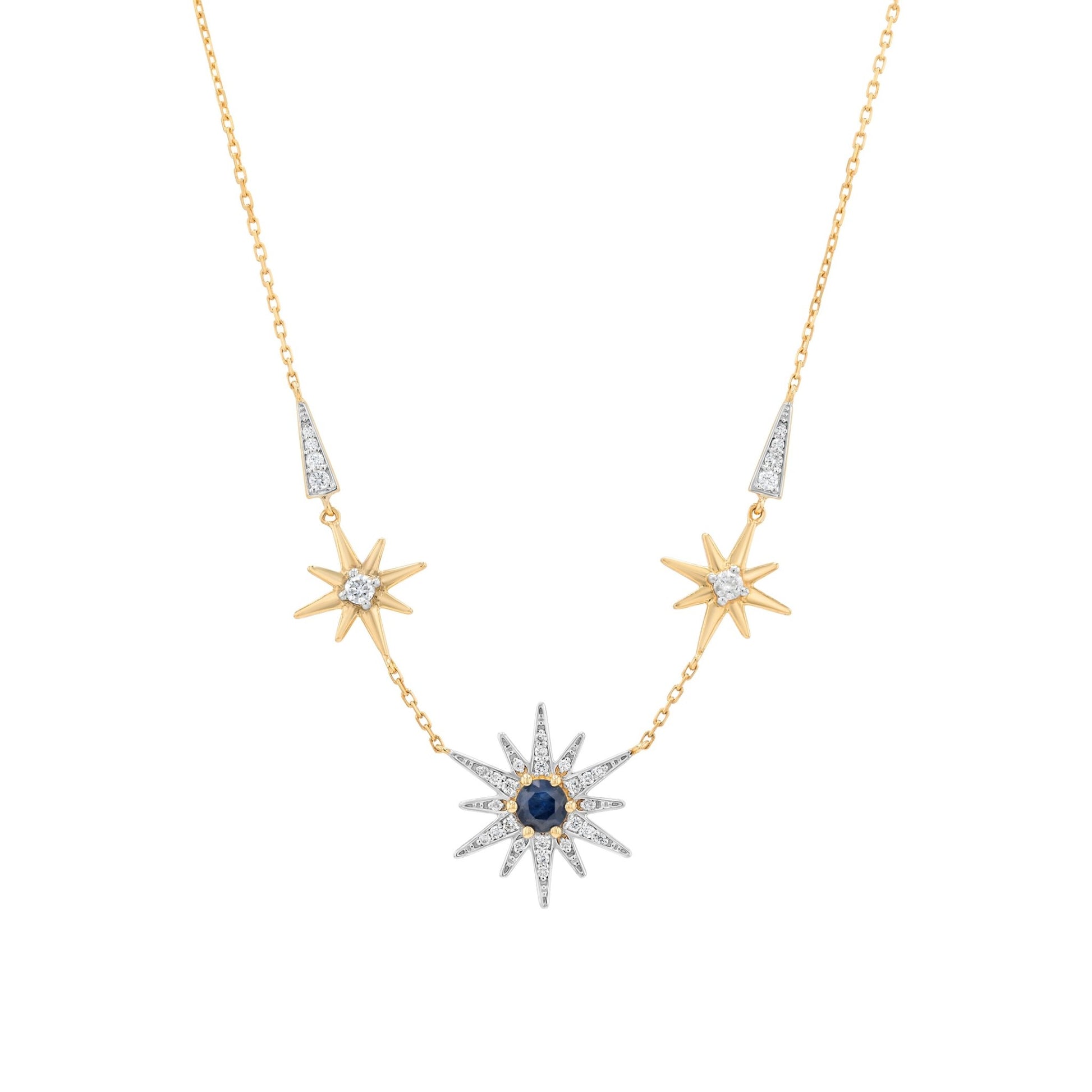 Astra Nova Necklace in Diamond and Sapphire - 18k Gold - Lynor