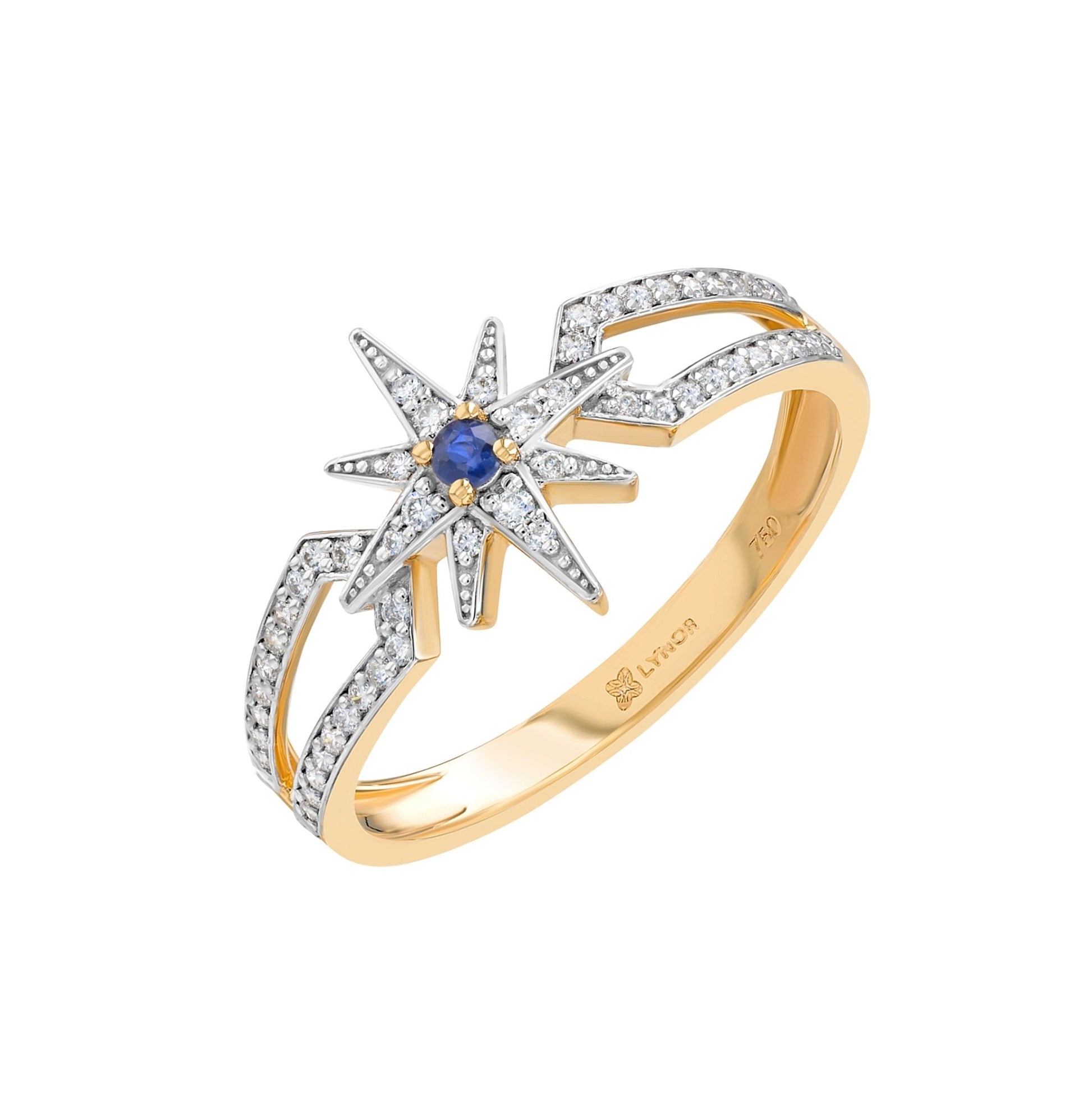 Astra Nova Ring in Diamond and Sapphire - 18k Gold - Lynor
