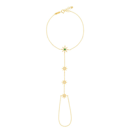 Astra Solis Panja Bracelet in Diamond and Emerald - 18k Gold - Lynor