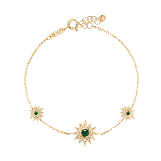 Astra Trio Bracelet in Diamond and Emerald - 18k Gold - Lynor