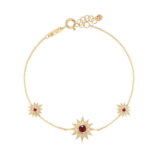 Astra Trio Bracelet in Diamond and Ruby - 18k Gold - Lynor