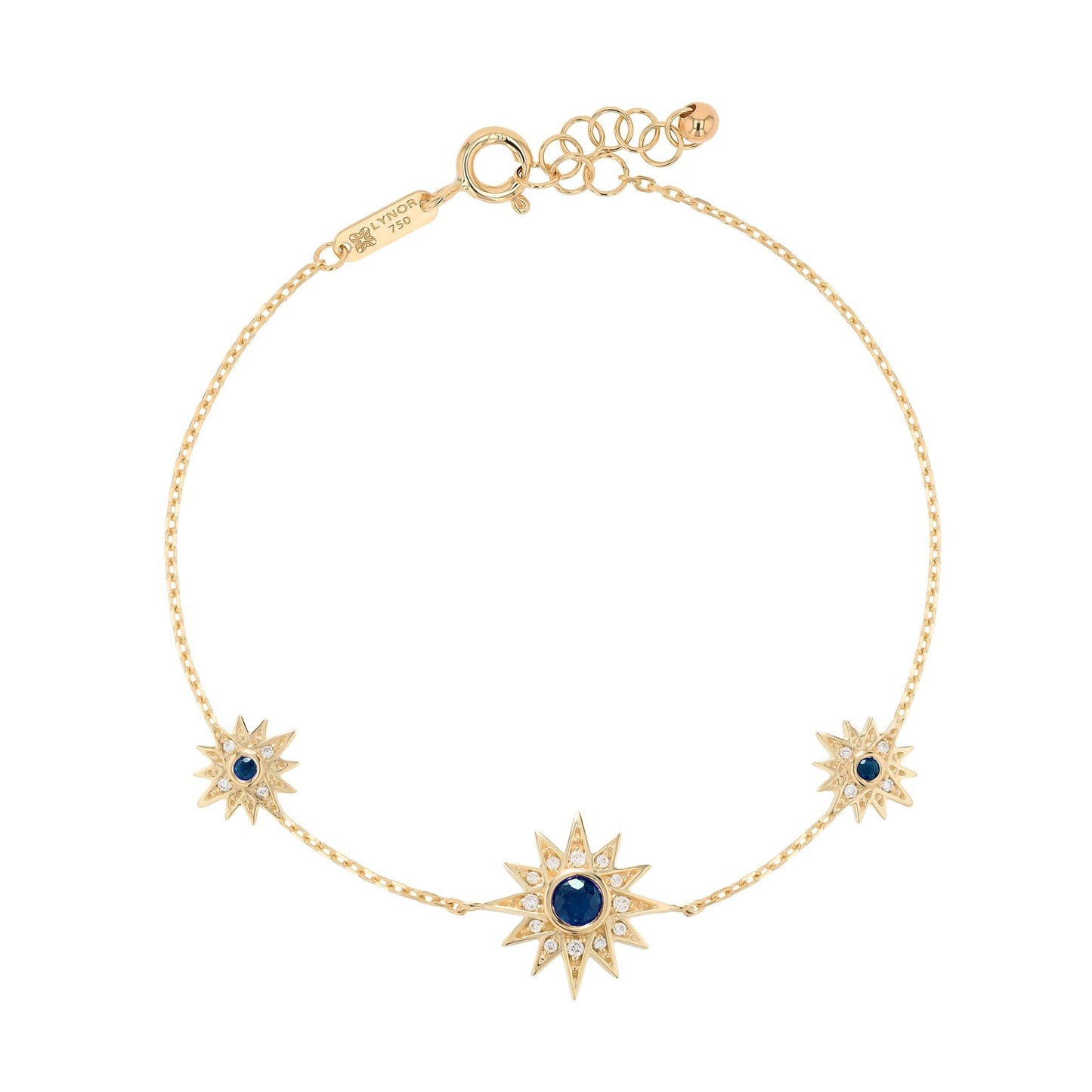 Astra Trio Bracelet in Diamond and Sapphire - 18k Gold - Lynor