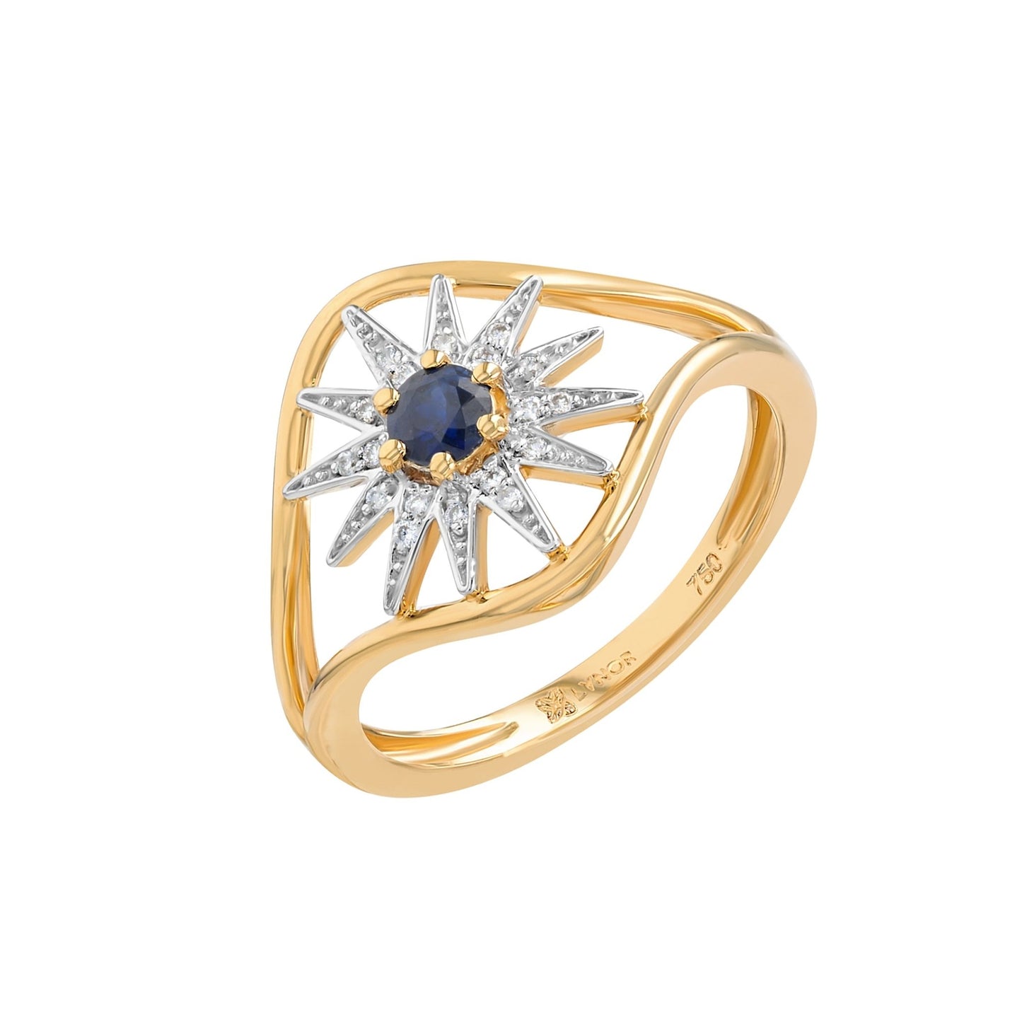 Astra Zenith Ring in Diamond and Sapphire - 18k Gold - Lynor