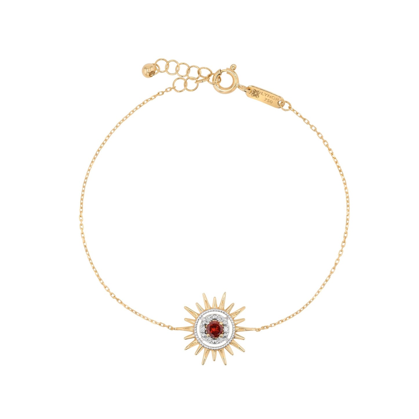 Aurore Bracelet in Diamond and Garnet - 18k Gold - Lynor