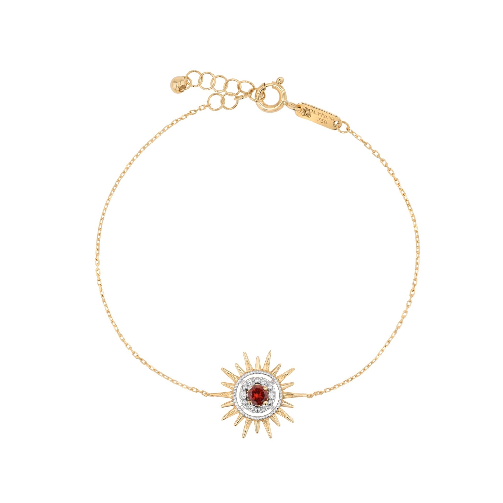 Aurore Bracelet in Diamond and Garnet - 18k Gold - Lynor
