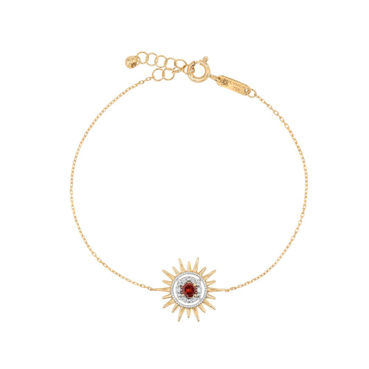 Aurore Bracelet in Diamond and Garnet - 18k Gold - Lynor