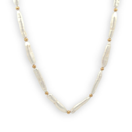 Biwa Pearl Necklace - 18k Gold - Lynor