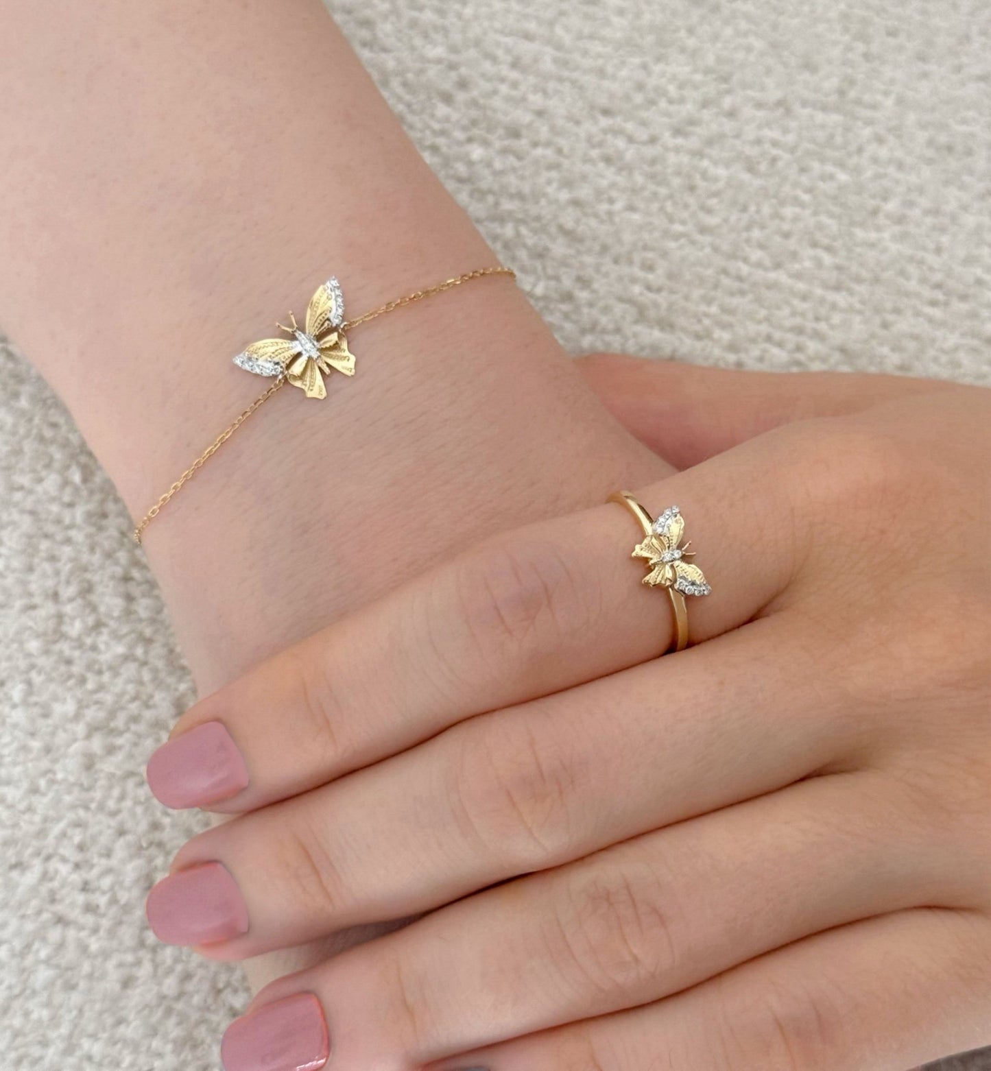 Butterfly Bracelet in Diamond - 18k Gold - Lynor