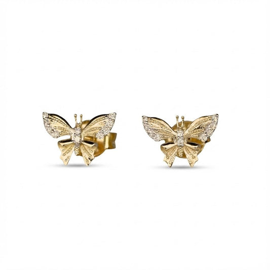 Butterfly Stud Earrings in Diamond - 18k Gold - Lynor