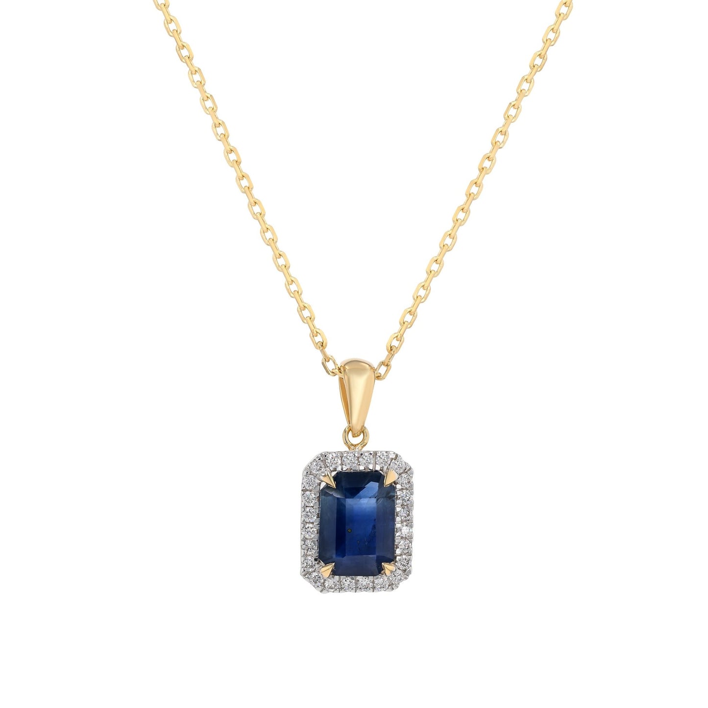 Celeste Necklace in Diamond and Sapphire - 18k Gold - Lynor