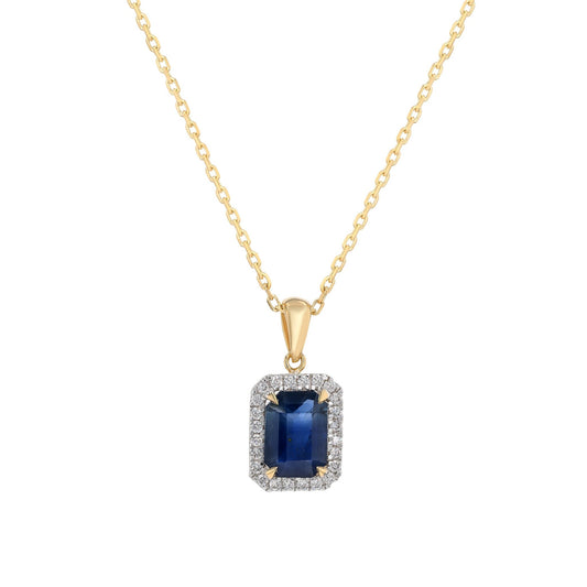 Celeste Necklace in Diamond and Sapphire - 18k Gold - Lynor