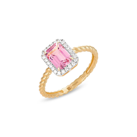 Celeste Ring in Diamond and Pink Tourmaline - 18k Gold - Lynor