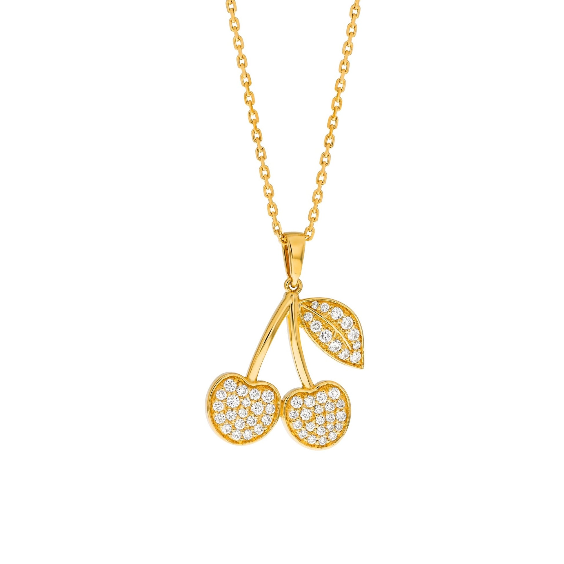 Cherry Necklace in Diamond - 18k Gold - Lynor